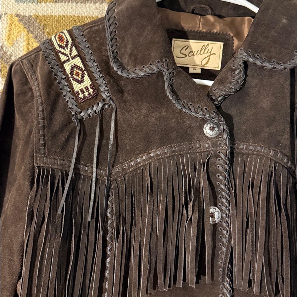 Scully Western Wear Beaded Fringe Jacket in espesso leather. New with tags. - Picture 8 of 11